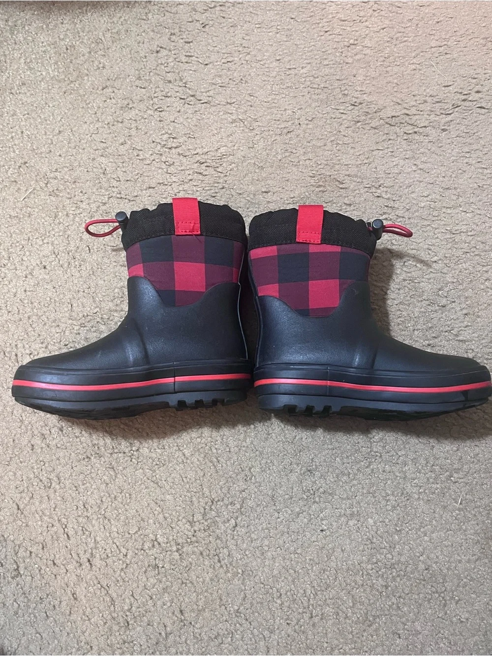 Kids Black and Red Waterproof Rain Boots - Cat and Jack